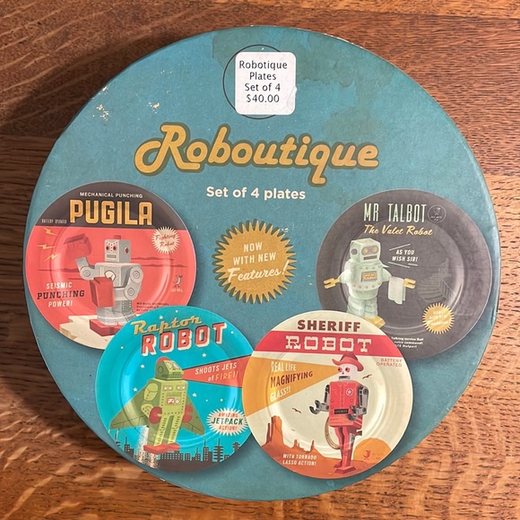 NWT Set of 4 Robot Side Plates - Picture 2 of 9